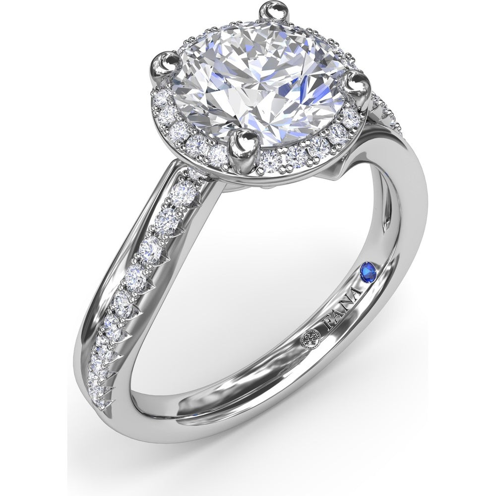 Twisted Halo Engagement Ring Setting with Round Diamonds by Fana - 0.30 Carat Total Diamond Weight