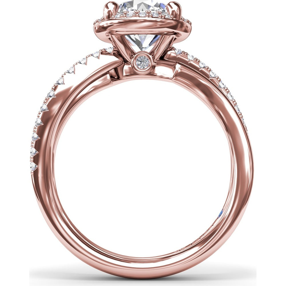 Twisted Halo Engagement Ring Setting with Round Diamonds by Fana - 0.30 Carat Total Diamond Weight
