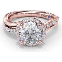 Twisted Halo Engagement Ring Setting with Round Diamonds by Fana - 0.30 Carat Total Diamond Weight