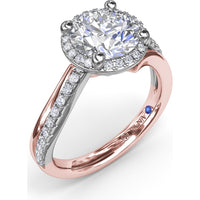Twisted Halo Engagement Ring Setting with Round Diamonds by Fana - 0.30 Carat Total Diamond Weight