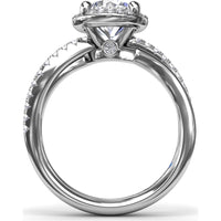 Twisted Halo Engagement Ring Setting with Round Diamonds by Fana - 0.30 Carat Total Diamond Weight