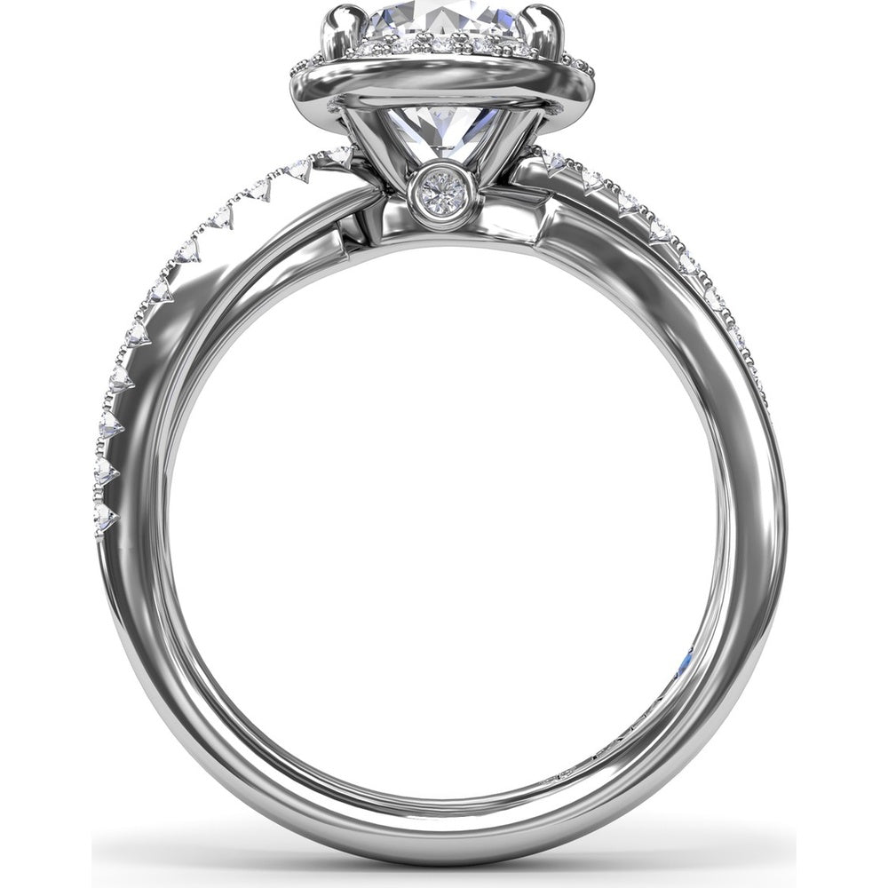 Twisted Halo Engagement Ring Setting with Round Diamonds by Fana - 0.30 Carat Total Diamond Weight