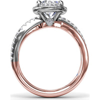 Twisted Halo Engagement Ring Setting with Round Diamonds by Fana - 0.30 Carat Total Diamond Weight