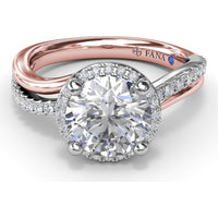Twisted Halo Engagement Ring Setting with Round Diamonds by Fana - 0.30 Carat Total Diamond Weight
