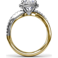 Twisted Halo Engagement Ring Setting with Round Diamonds by Fana - 0.30 Carat Total Diamond Weight