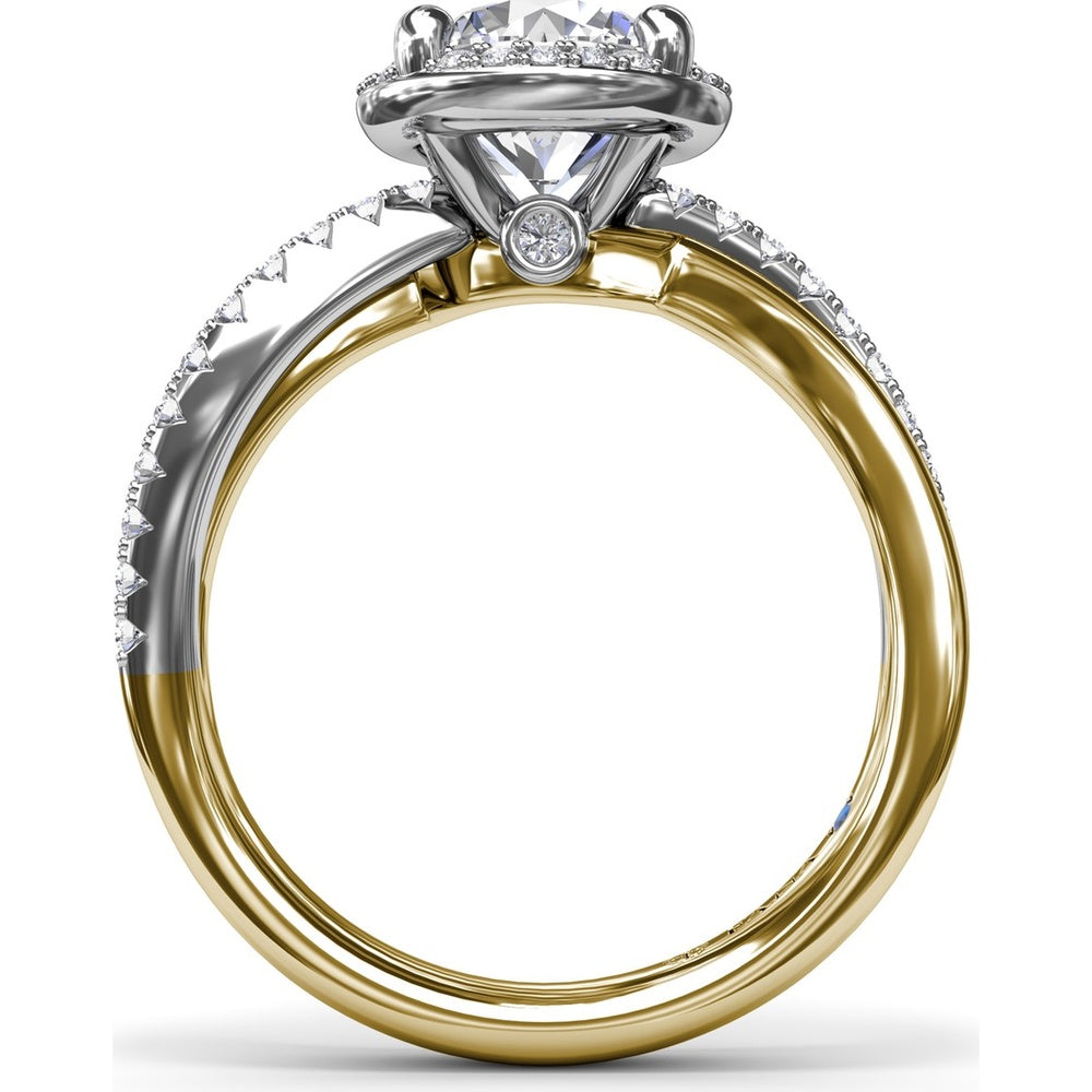 Twisted Halo Engagement Ring Setting with Round Diamonds by Fana - 0.30 Carat Total Diamond Weight