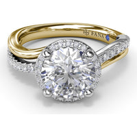 Twisted Halo Engagement Ring Setting with Round Diamonds by Fana - 0.30 Carat Total Diamond Weight