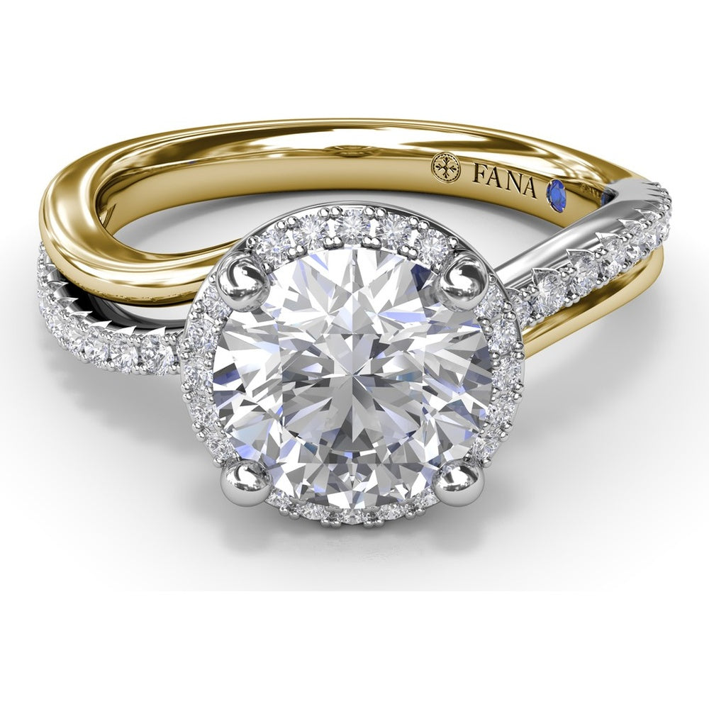 Twisted Halo Engagement Ring Setting with Round Diamonds by Fana - 0.30 Carat Total Diamond Weight