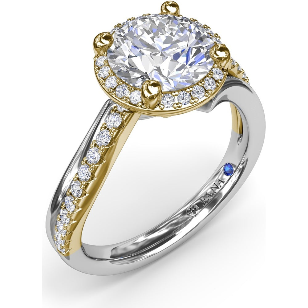 Twisted Halo Engagement Ring Setting with Round Diamonds by Fana - 0.30 Carat Total Diamond Weight