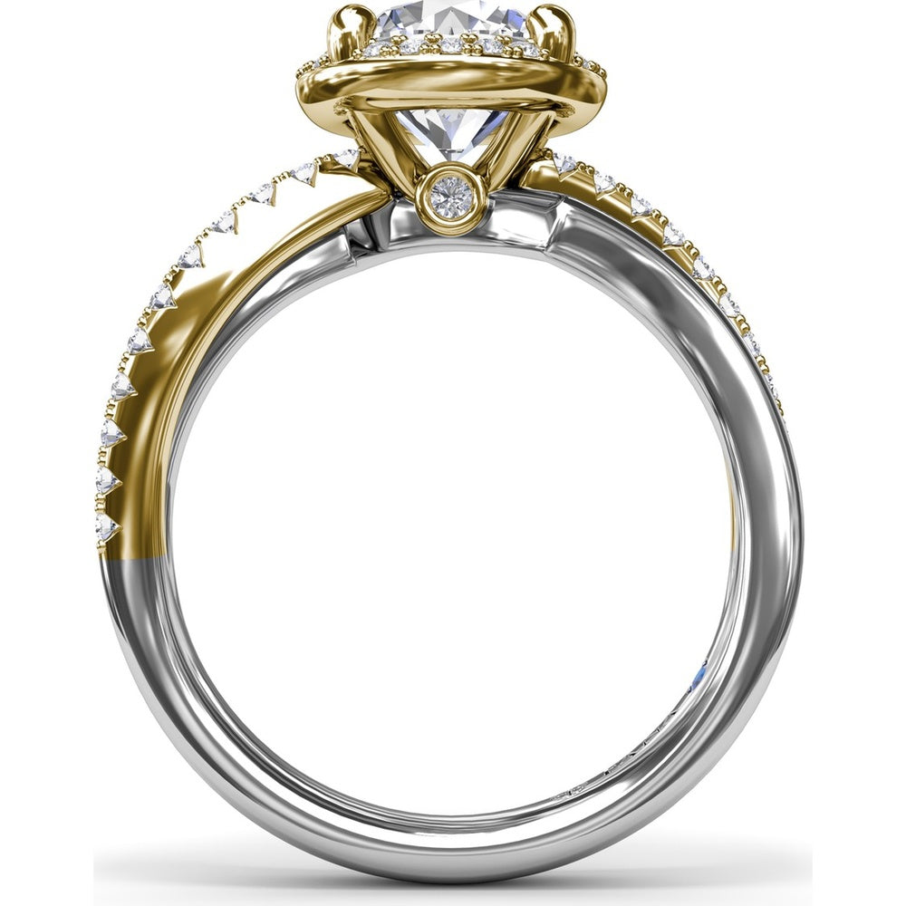Twisted Halo Engagement Ring Setting with Round Diamonds by Fana - 0.30 Carat Total Diamond Weight