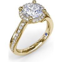 Twisted Halo Engagement Ring Setting with Round Diamonds by Fana - 0.30 Carat Total Diamond Weight
