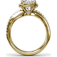 Twisted Halo Engagement Ring Setting with Round Diamonds by Fana - 0.30 Carat Total Diamond Weight