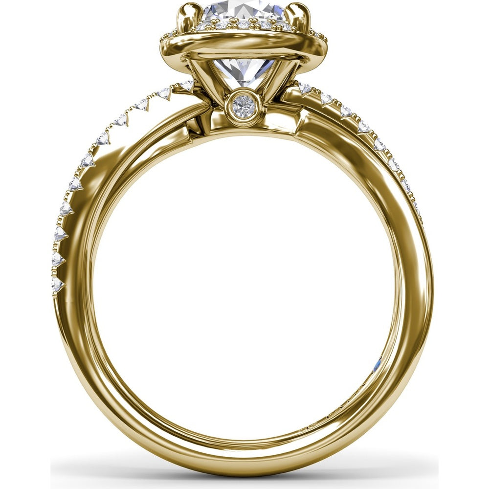 Twisted Halo Engagement Ring Setting with Round Diamonds by Fana - 0.30 Carat Total Diamond Weight