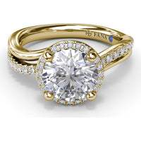 Twisted Halo Engagement Ring Setting with Round Diamonds by Fana - 0.30 Carat Total Diamond Weight