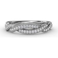 Twisted Milgrain Diamond Band with Pavé-Set Round Diamonds by Fana - 0.29 Carat Total Diamond Weight