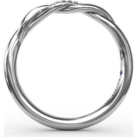 Twisted Openwork Diamond Wedding Band with Pavé-Set Round Diamonds by Fana - 0.03 Carat Total Diamond Weight