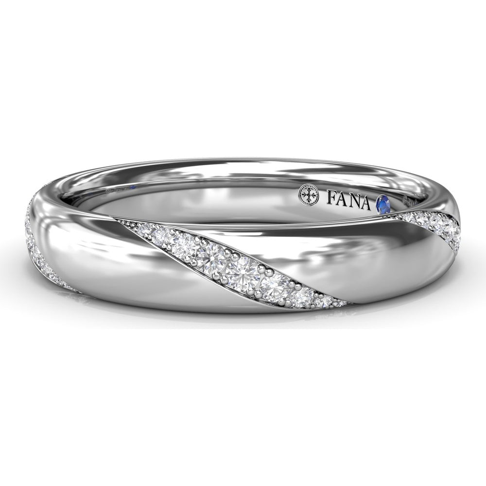 Twisted Pavé Diamond Band with Round Diamonds by Fana - 0.16 Carat Total Diamond Weight