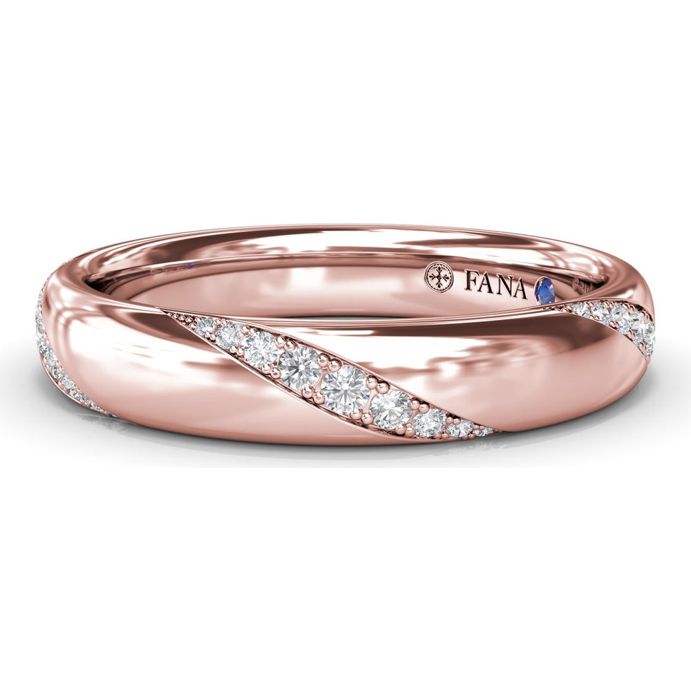 Twisted Pavé Diamond Band with Round Diamonds by Fana - 0.16 Carat Total Diamond Weight