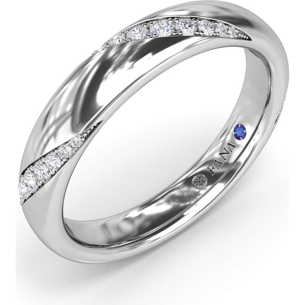 Twisted Pavé Diamond Band with Round Diamonds by Fana - 0.16 Carat Total Diamond Weight