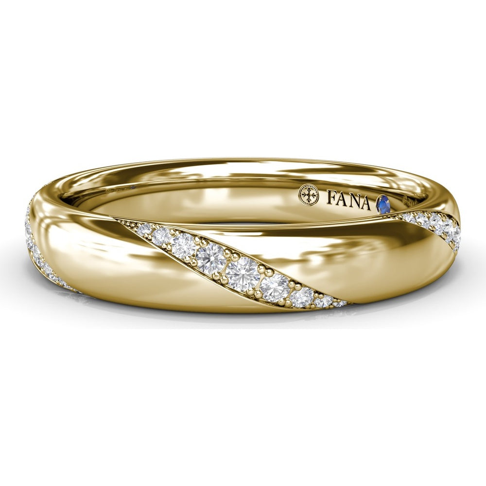 Twisted Pavé Diamond Band with Round Diamonds by Fana - 0.16 Carat Total Diamond Weight
