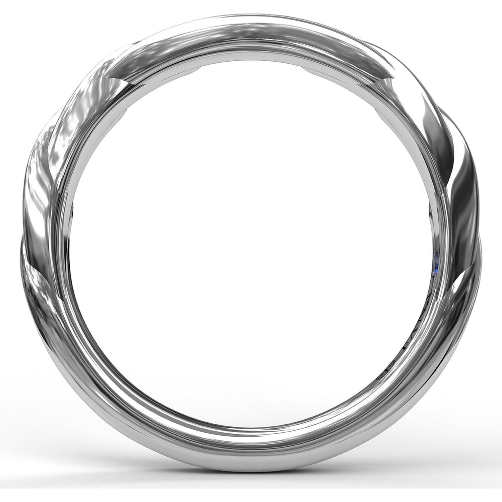 Twisted Pavé Diamond Wedding Band with Round Diamonds by Fana - 0.16 Carat Total Diamond Weight