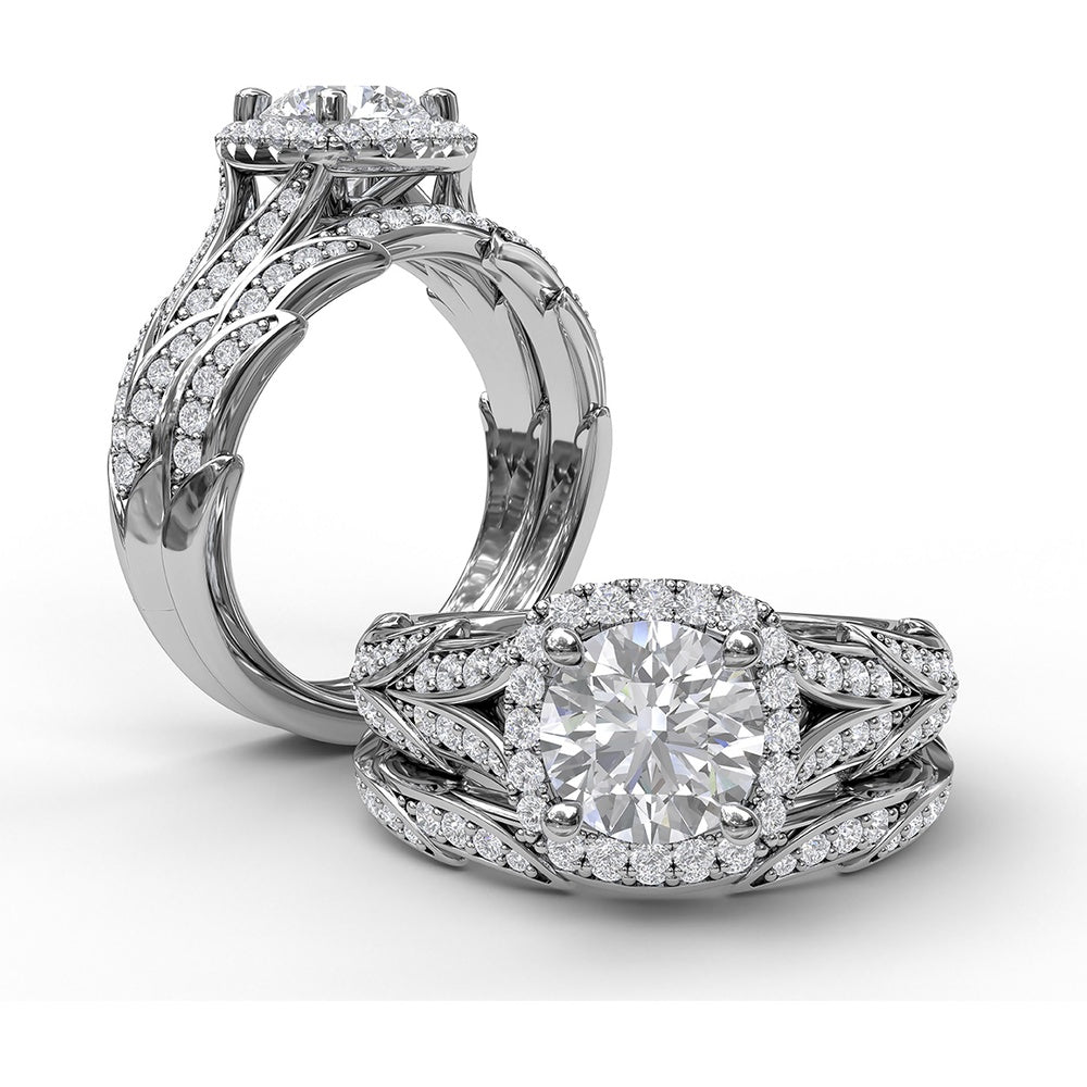 Twisted Pavé Diamond Wedding Band with Round Diamonds by Fana - 0.16 Carat Total Diamond Weight