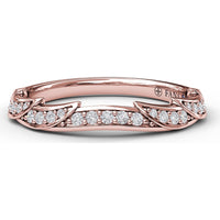 Twisted Pavé Diamond Wedding Band with Round Diamonds by Fana - 0.16 Carat Total Diamond Weight