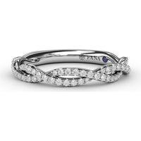 Twisted Pavé Diamond Wedding Band with Round Diamonds by Fana - 0.29 Carat Total Diamond Weight