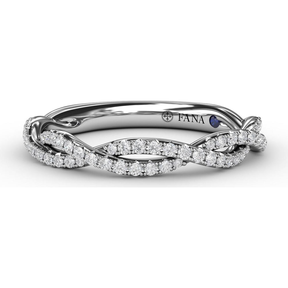 Twisted Pavé Diamond Wedding Band with Round Diamonds by Fana - 0.29 Carat Total Diamond Weight