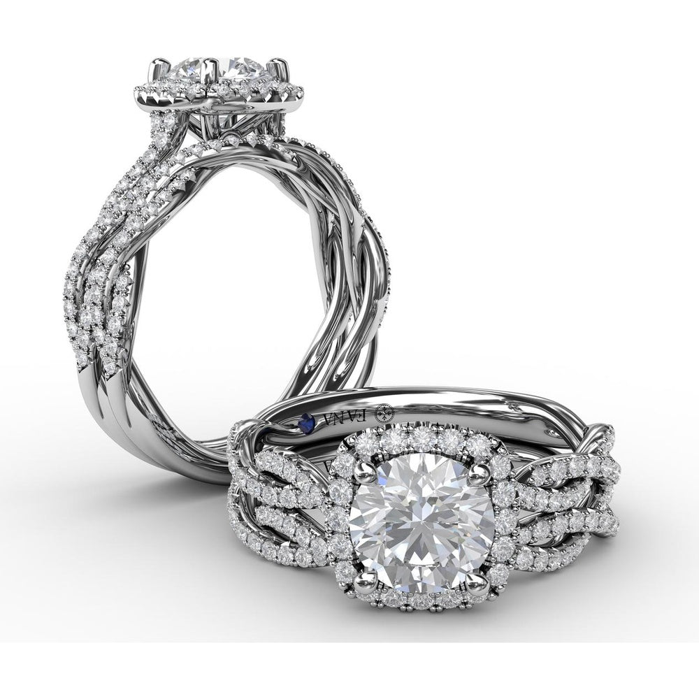 Twisted Pavé Diamond Wedding Band with Round Diamonds by Fana - 0.29 Carat Total Diamond Weight