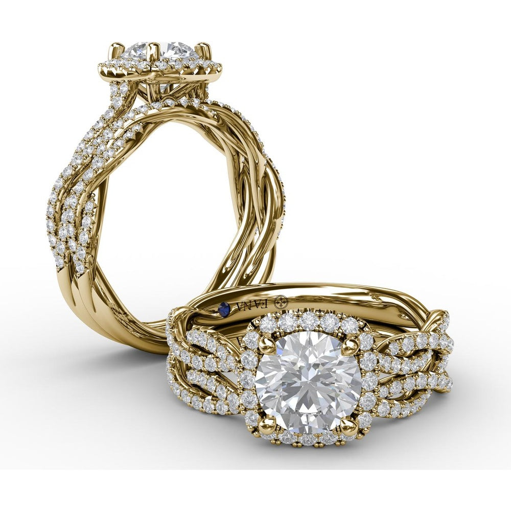 Twisted Pavé Diamond Wedding Band with Round Diamonds by Fana - 0.29 Carat Total Diamond Weight