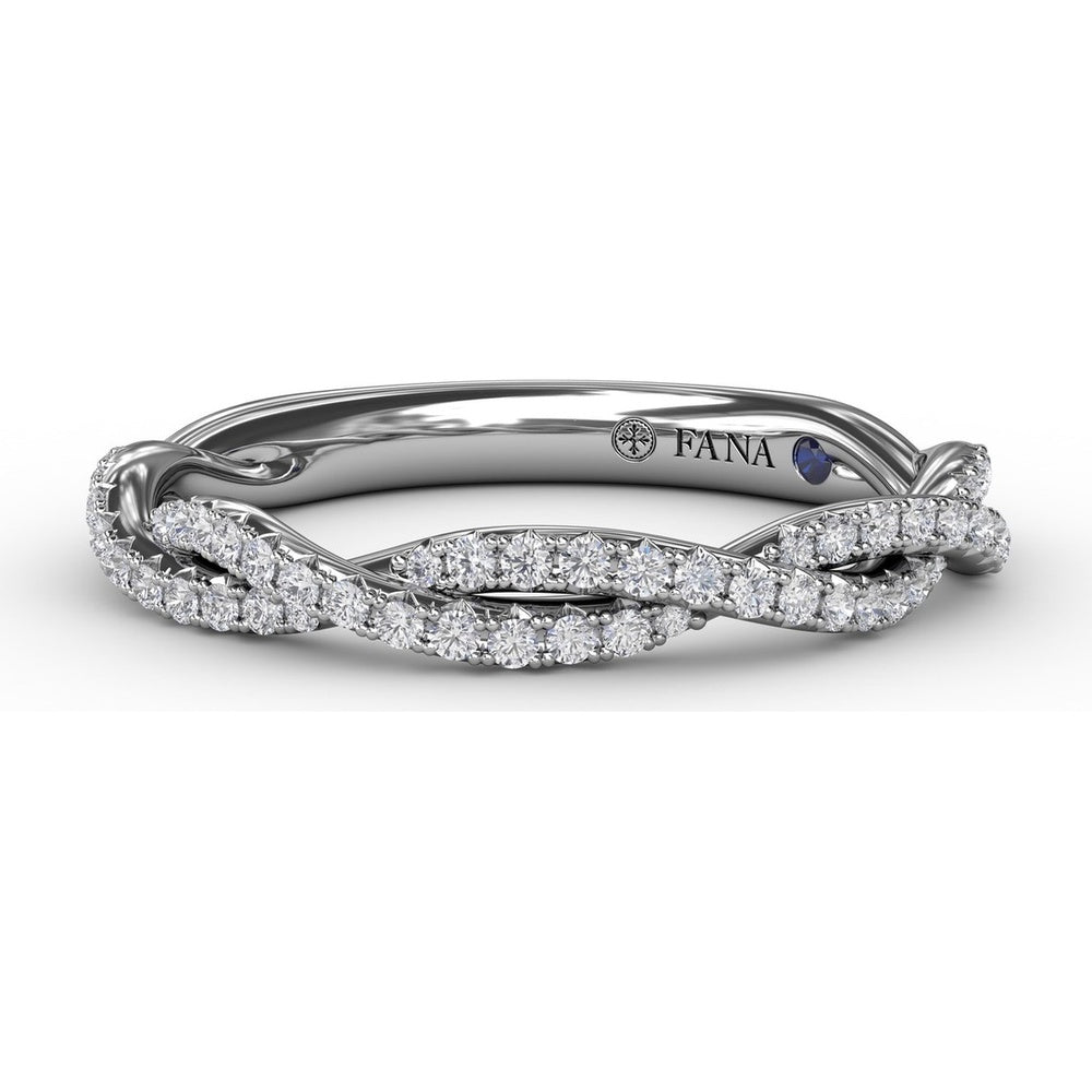 Twisted Pavé-Set Round Diamond Wedding Band by Fana - 0.29 Carat Total Diamond Weight