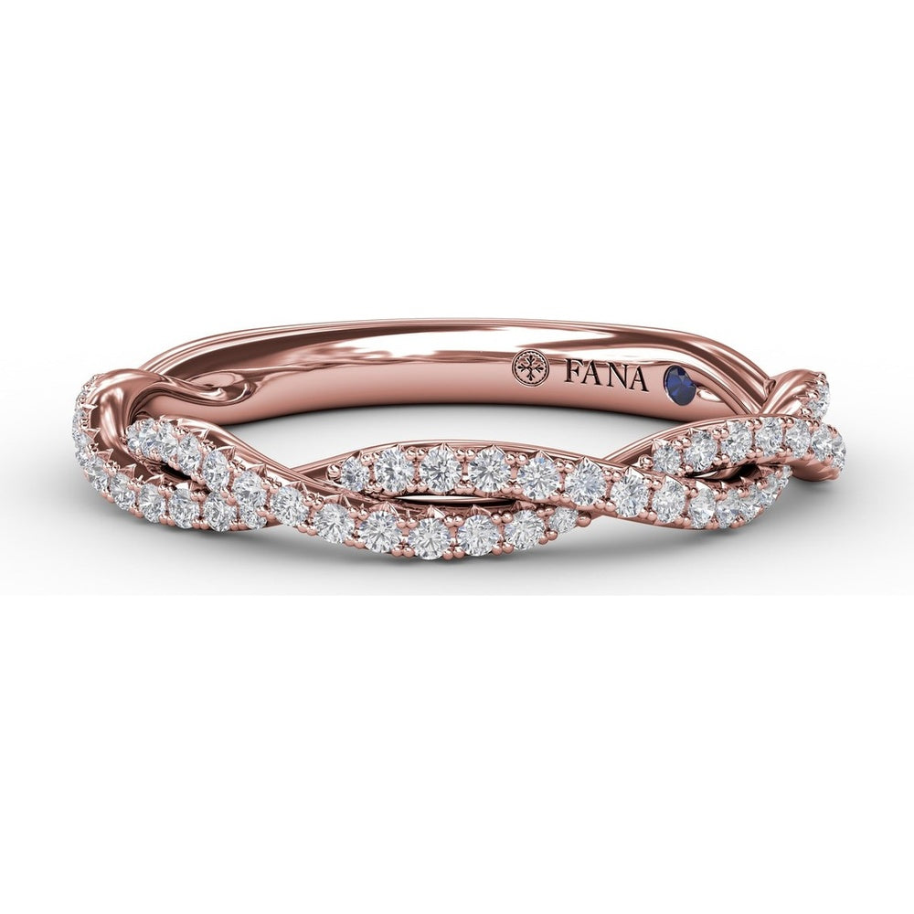 Twisted Pavé-Set Round Diamond Wedding Band by Fana - 0.29 Carat Total Diamond Weight