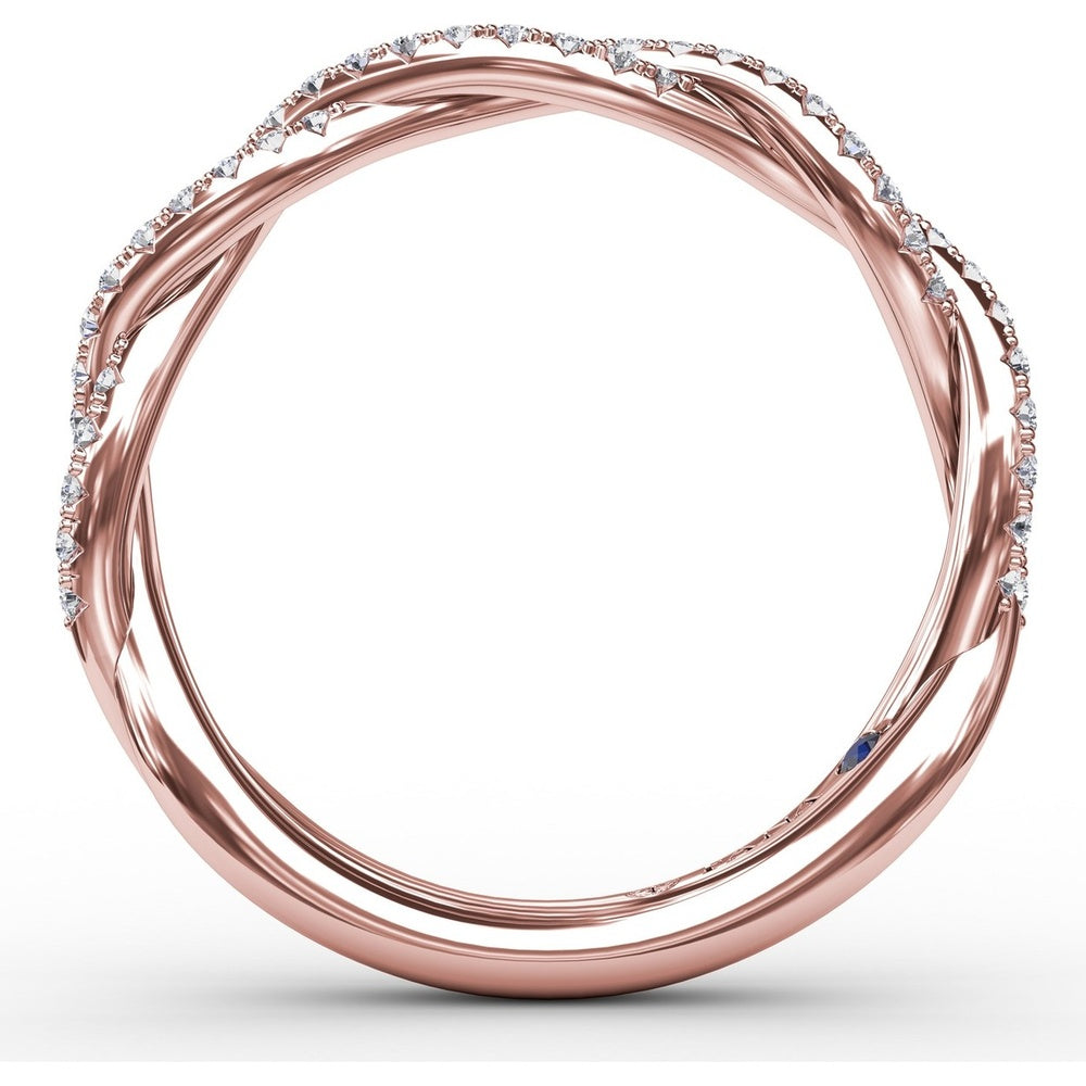 Twisted Pavé-Set Round Diamond Wedding Band by Fana - 0.29 Carat Total Diamond Weight