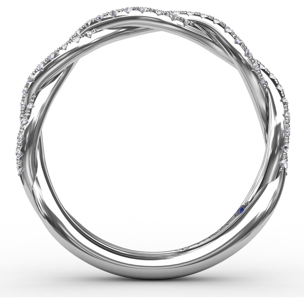 Twisted Pavé-Set Round Diamond Wedding Band by Fana - 0.29 Carat Total Diamond Weight