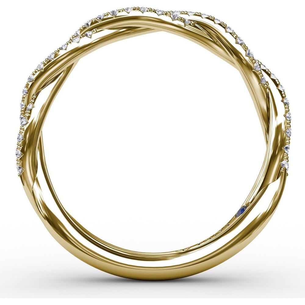 Twisted Pavé-Set Round Diamond Wedding Band by Fana - 0.29 Carat Total Diamond Weight
