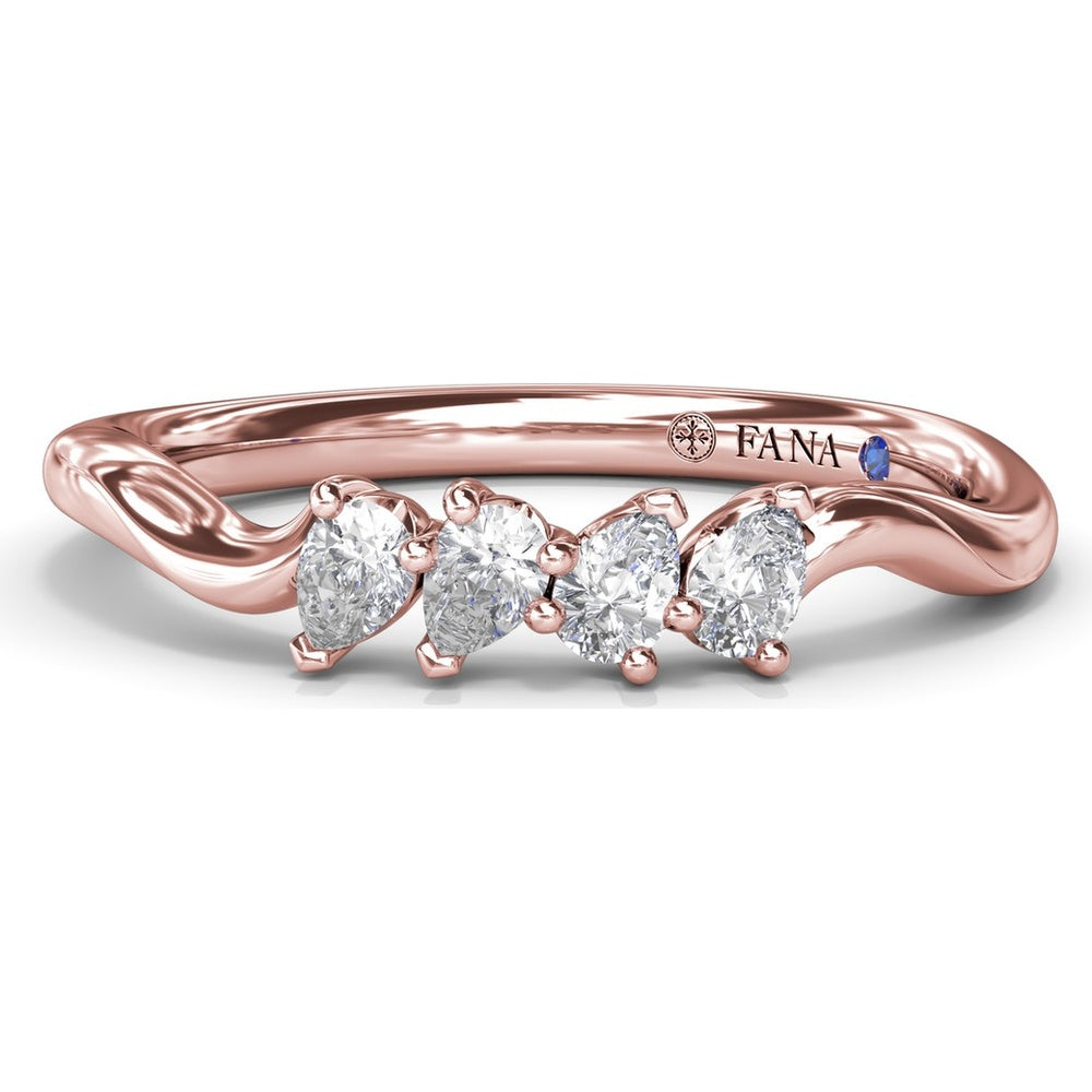 Twisted Pear Diamond Wedding Band by Fana - 0.20 Carat Total Diamond Weight