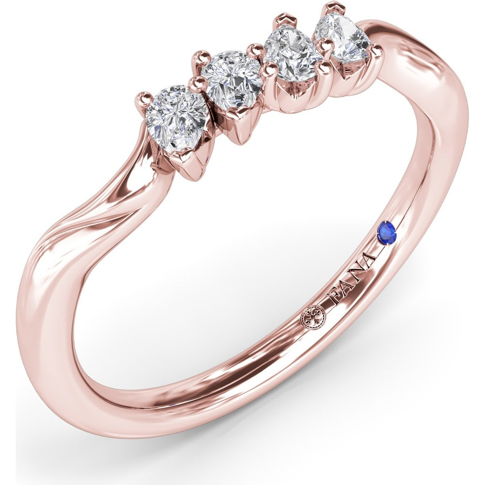 Twisted Pear Diamond Wedding Band by Fana - 0.20 Carat Total Diamond Weight