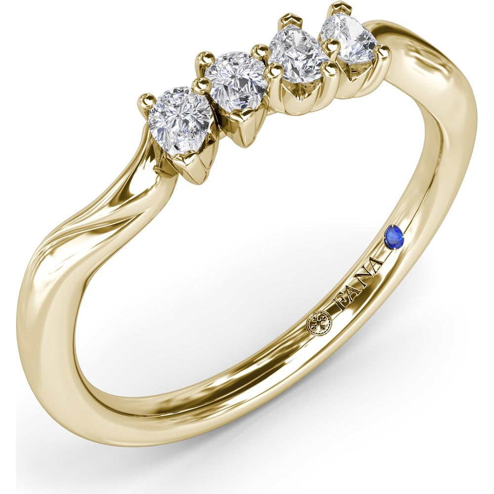 Twisted Pear Diamond Wedding Band by Fana - 0.20 Carat Total Diamond Weight