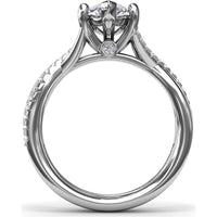 Twisted Split Shank Engagement Ring Setting with Alternating Pavé Diamonds by Fana - 0.19 Carat Total Diamond Weight