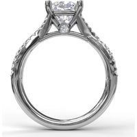 Twisted Split Shank Engagement Ring Setting with Pavé Set Round Diamonds by Fana - 0.40 Carat Total Diamond Weight