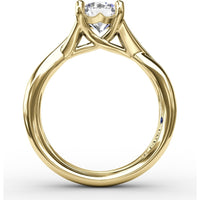 Twisted Split Shank Solitaire Engagement Ring Setting with Round Center Stone by Fana