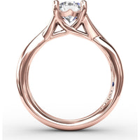 Twisted Split Shank Solitaire Engagement Ring Setting with Round Center Stone by Fana