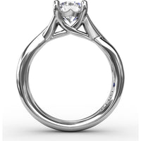 Twisted Split Shank Solitaire Engagement Ring Setting with Round Center Stone by Fana