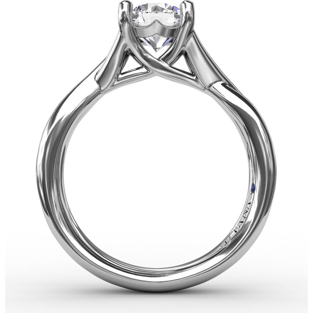 Twisted Split Shank Solitaire Engagement Ring Setting with Round Center Stone by Fana