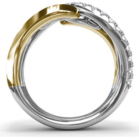 Twisted Spyre Ring with Pavé Set Round Diamonds by Fana - 0.88 Carat Total Diamond Weight