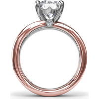 Twisted Triple Row Engagement Ring Setting with Round Diamond Head and Bezel-Set Accent by Fana - 0.02 Carat Total Diamond Weight