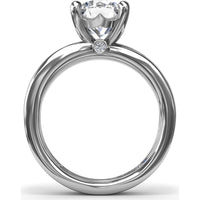 Twisted Triple Row Engagement Ring Setting with Round Diamond Head and Bezel-Set Accent by Fana - 0.02 Carat Total Diamond Weight