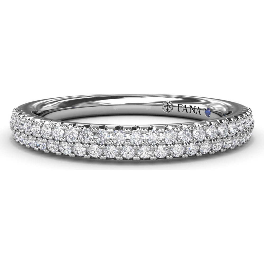 Two-Row Pavé Diamond Band with Round Brilliant Cut Diamonds by Fana - 0.38 Carat Total Diamond Weight