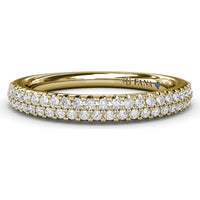 Two-Row Pavé Diamond Band with Round Brilliant Cut Diamonds by Fana - 0.38 Carat Total Diamond Weight